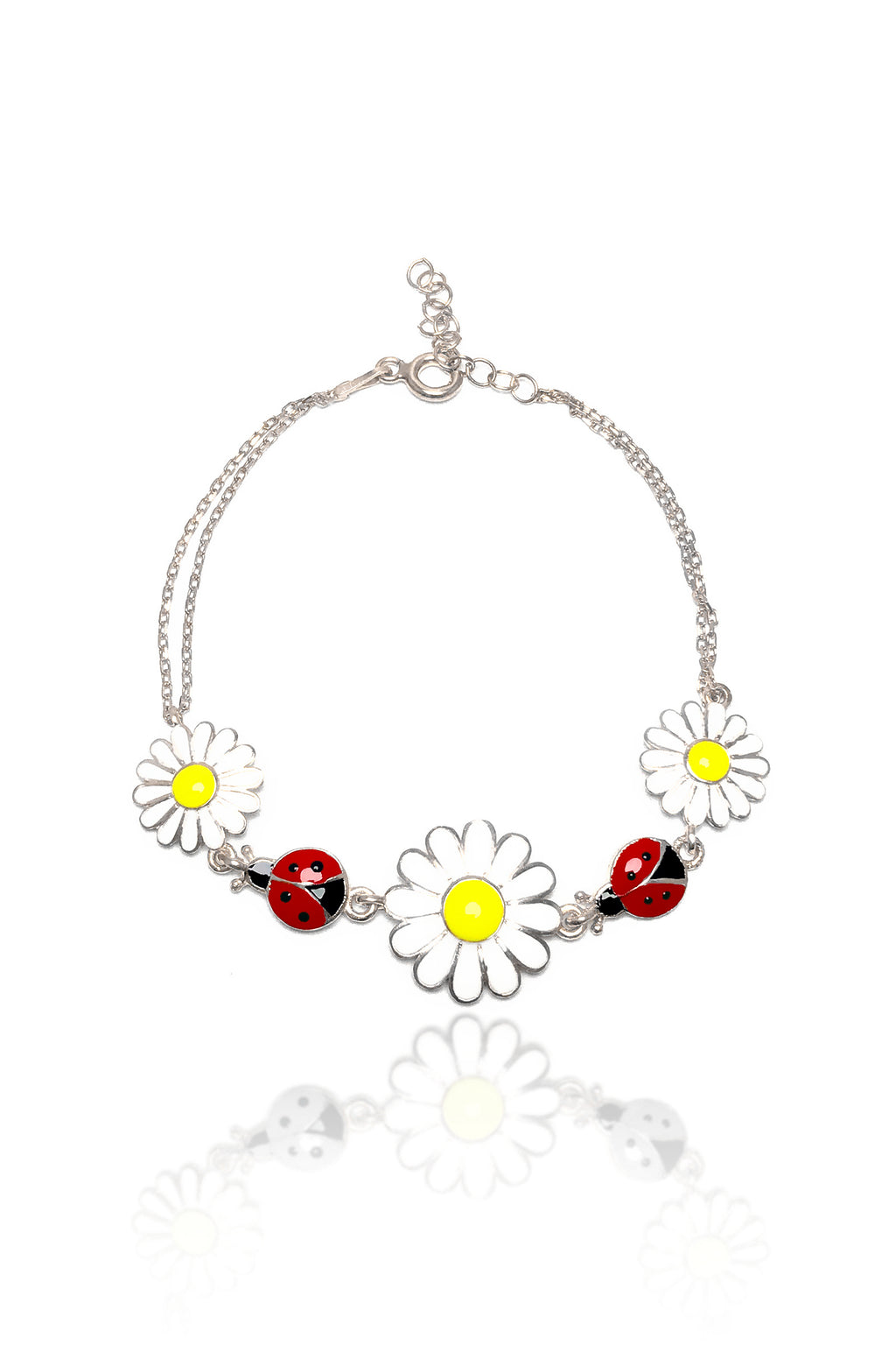 Daisy and Ladybug Model Sterling Silver Bracelet (NG201017464)