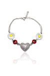 Heart, Daisy and Ladybug Model Silver Bracelet (NG201017470)