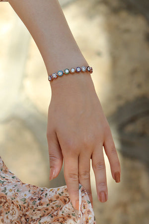 Rose Plated Sterling Silver Bracelet With Zircon (NG201017478)