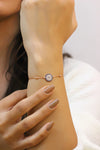 Evil Eye Model Rose Plated Silver Bracelet With Zircon (NG201017821)