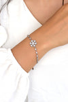 Snow Flake Model Sterling Silver Bracelet With Zircon (NG201019257)