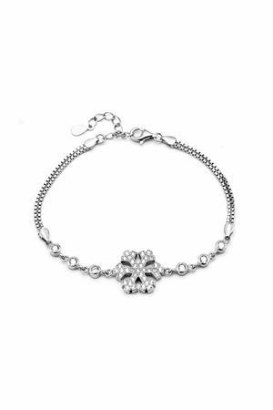 Snow Flake Model Sterling Silver Bracelet With Zircon (NG201019257)