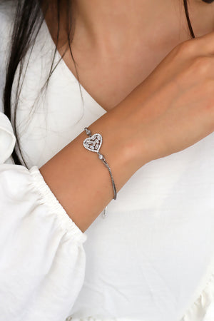 Heart Model Sterling Silver Bracelet With Zircon (NG201019261)