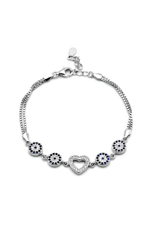 Heart Model Sterling Silver Bracelet With Zircon (NG201019262)