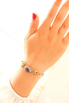 Drop Model Authentic Silver Bracelet With Amethyst and Zircon (NG201020780)