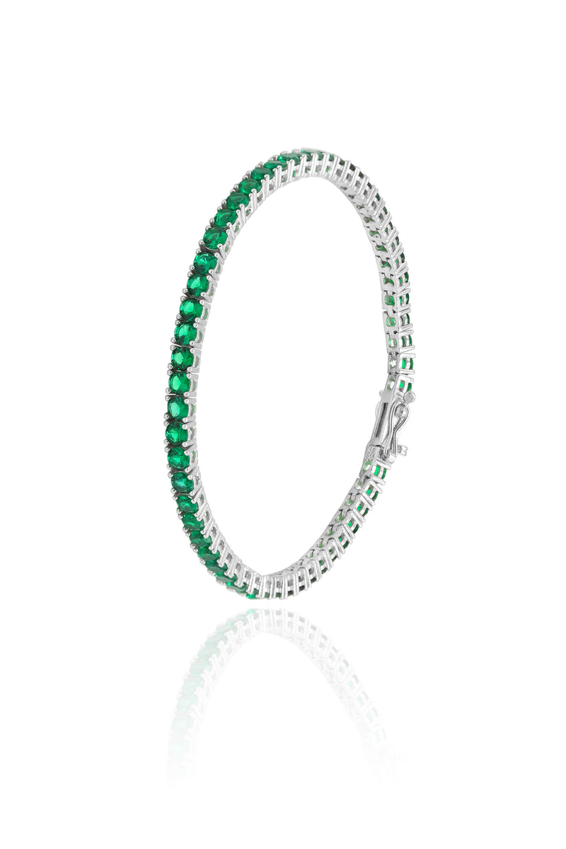Elegance Handmade Silver Bracelet With Emerald (NG201021036)