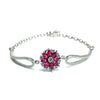 Floral Model Handmade Silver Bracelet With Ruby (NG201021209)