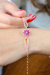 Floral Model Handmade Silver Bracelet With Ruby (NG201021210)