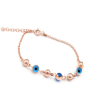 Rolo Chain Model Handmade Silver Bracelet With Evil Eye (NG201021534)