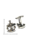 Handmade Anchor Model Filigree Sterling Silver Cuff Links (NG201017631)