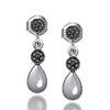 Drop Model Silver Earrings With Mother of Pearl and Marcasite (NG201012433)