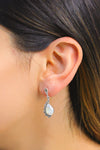 Drop Model Silver Earrings With Mother of Pearl and Marcasite (NG201012486)