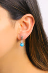 Ball Model Silver Earrings With Turquoise and Marcasite (NG201012489)