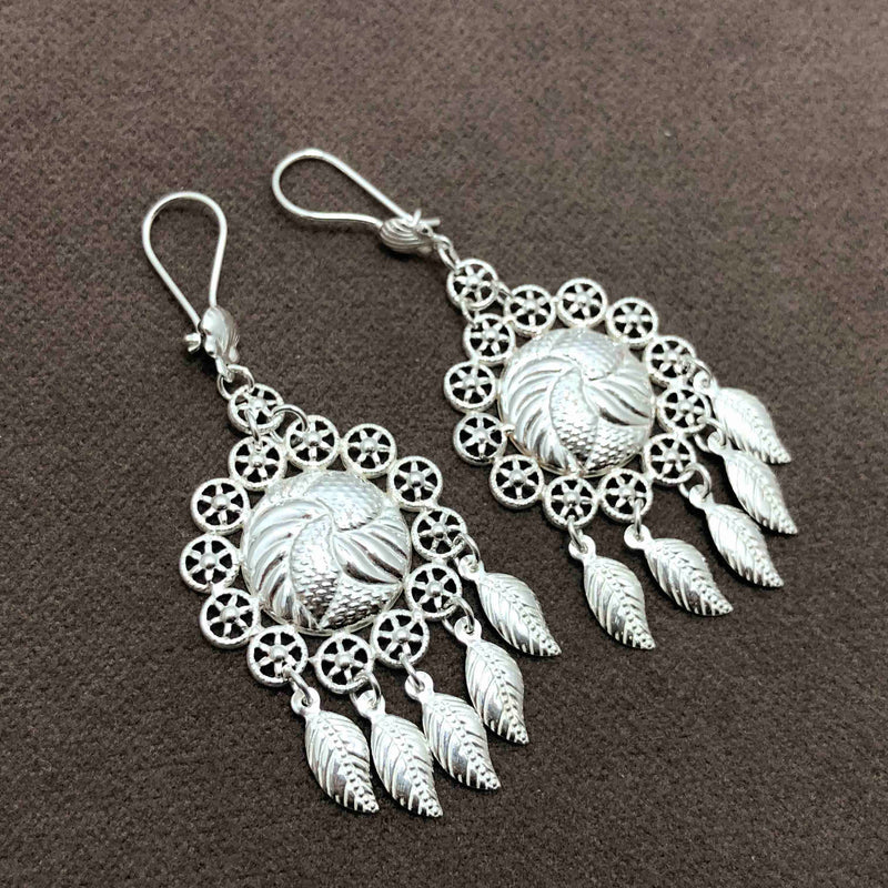 Round Model Filigree Handmade Silver Earrings (NG201013339)