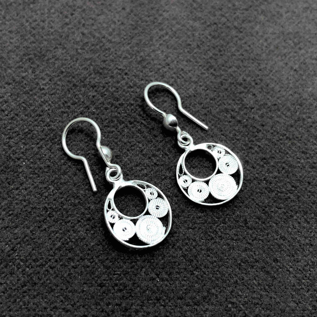 Hoop Model Filigree Handmade Silver Earrings (NG201013376)