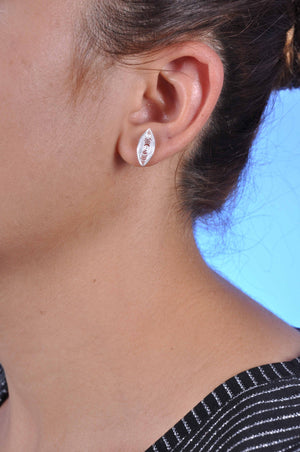 Oval Model Filigree Handmade Silver Earrings (NG201013566)