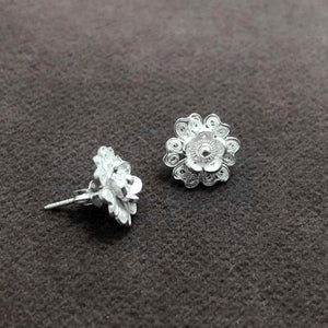 Trefoil Model Filigree Handmade Silver Earrings (NG201013572)