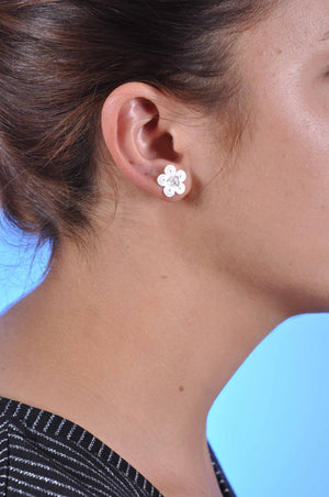 Daisy Model Filigree Handmade Silver Earrings (NG201013573)