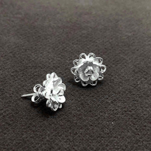 Floral Model Filigree Handmade Silver Earrings (NG201013576)