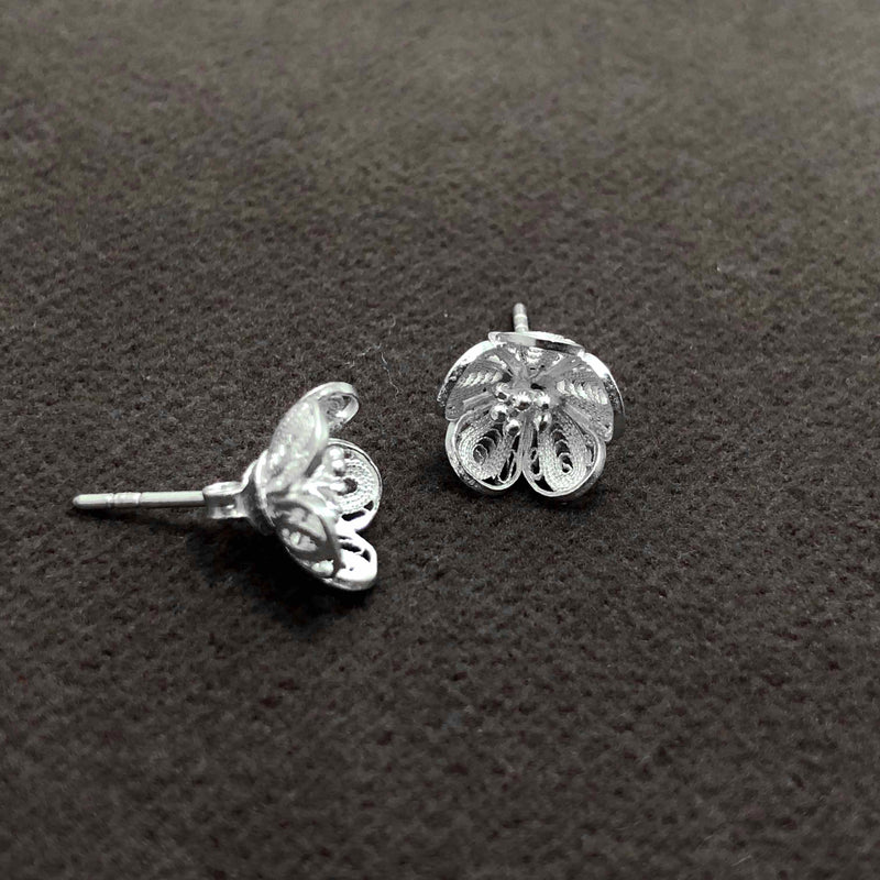 Lily Model Filigree Handmade Silver Earrings (NG201013578)