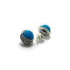 Ball Model Silver Earrings With Turquoise and Marcasite (NG201014188)