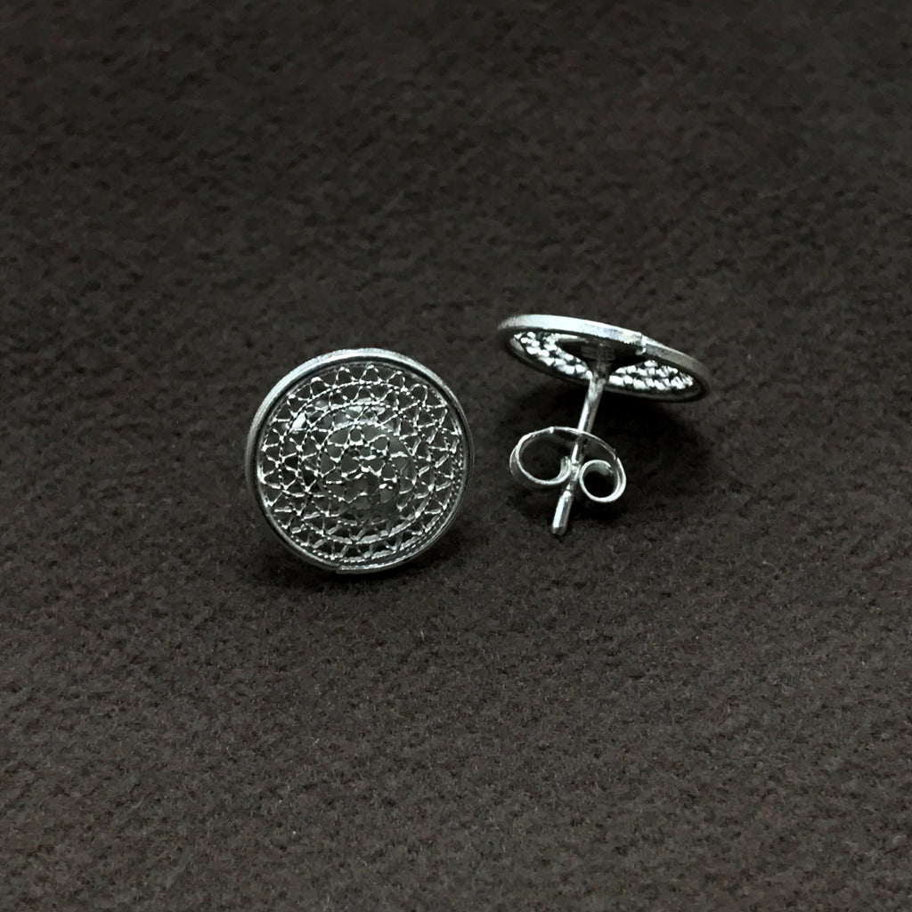 Round Model Filigree Handmade Silver Earrings (NG201014334)