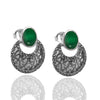 Authentic Silver Earrings With Emerald and Marcasite (NG201015083)