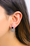 Authentic Silver Earrings With Sapphire and Marcasite (NG201015084)