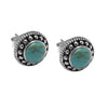 Round Model Silver Earrings With Turquoise (NG201015096)