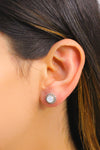 Round Model Silver Earrings With Mother of Pearl (NG201015098)