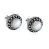 Round Model Silver Earrings With Mother of Pearl (NG201015098)