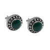 Round Model Silver Earrings With Agate (NG201015099)
