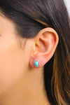 Oval Model Silver Earrings With Aquamarine (NG201015100)