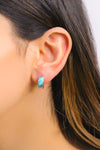 Hoop Model Silver Earrings With Turquoise and Marcasite (NG201015111)
