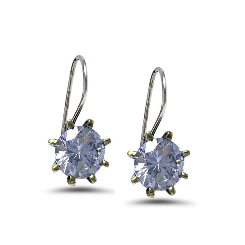 Round Model Silver Earrings With Zircon (NG201015725)