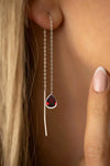 Drop Model Silver Earrings With Ruby (NG201015753)