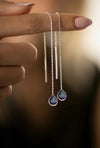 Drop Model Silver Earrings With Topaz (NG201015756)
