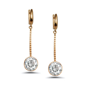 Chain Model Silver Earrings With Zircon (NG201015969)