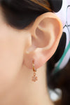 Rose Plated Snow Flake Model Silver Earrings With Zircon (NG201017737)