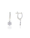 Rose Plated Snow Flake Model Silver Earrings With Zircon (NG201017737)