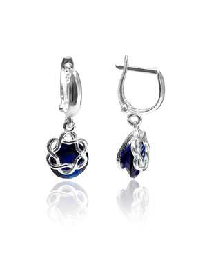 Authentic Sterling Silver Earrings With Sapphire (NG201019029)