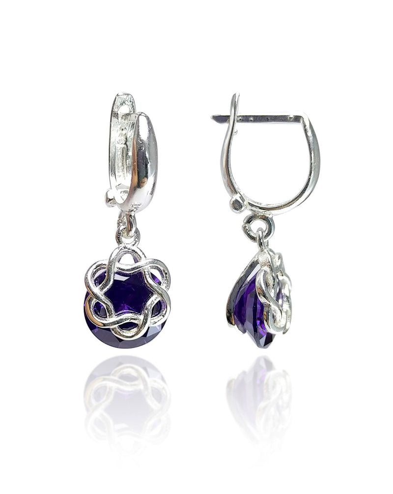 Authentic Sterling Silver Earrings With Amethyst (NG201019031)