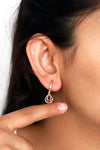 Rose Plated Drop Model Silver Earrings With Zircon (NG201019438)