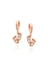 Rose Plated Baby's Foot Model Silver Earrings With Zircon (NG201019447)