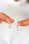 Rose Plated Baby's Foot Model Silver Earrings With Zircon (NG201019447)