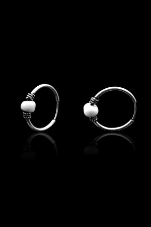 Hoop Model Silver Earrings With Mother of Pearl (NG201019488)