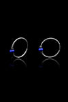 Hoop Model Silver Earrings With Lapis Lazuli (NG201019490)