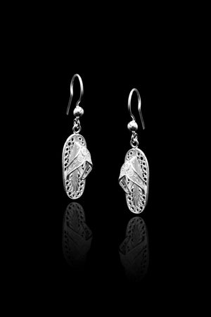 Slipper Model Handmade Filigree Silver Earrings (NG201019498)