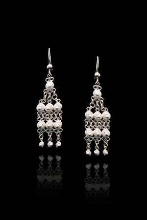 Coriander Model Handmade Filigree Silver Earrings (NG201019502)