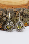 Drop Model Handmade Filigree Silver Earrings With Zeberced (NG201020225)